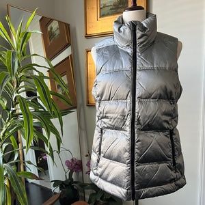 Athleta Silver Twill Vest  Silver M